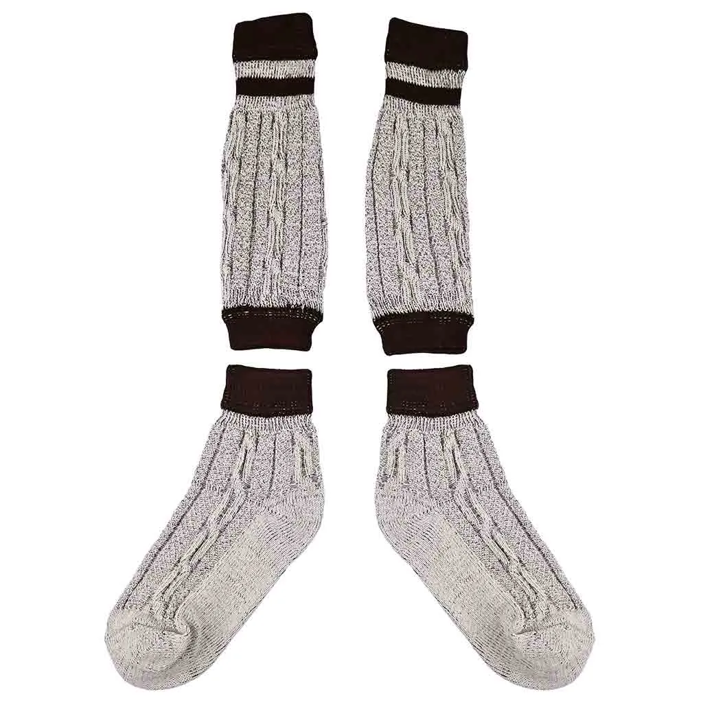 Traditional Bavarian Socks Two Piece Rustic Striped