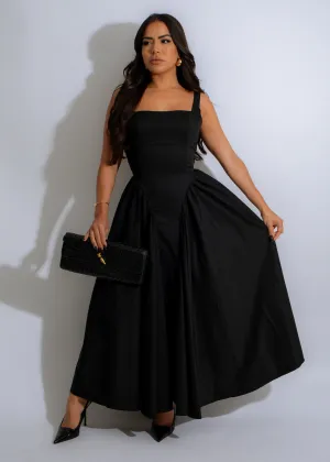 Whispering Rose Maxi Dress Black