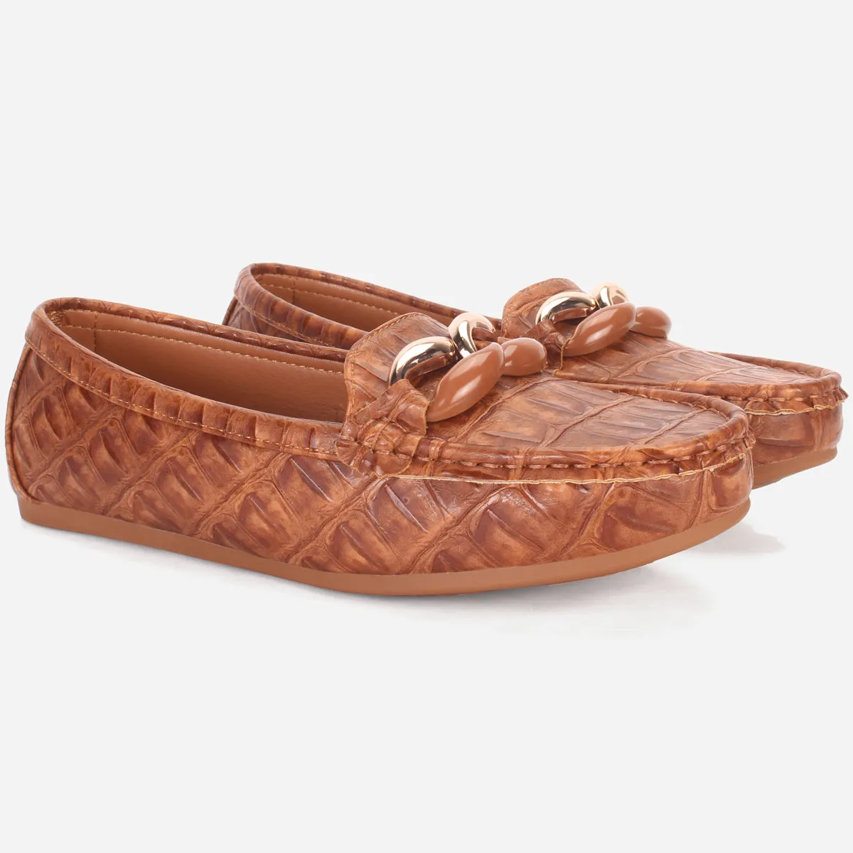 Womens "TRACEY" Flat Comfy Slide In Moccasins